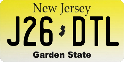 NJ license plate J26DTL