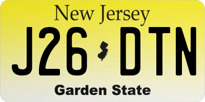 NJ license plate J26DTN