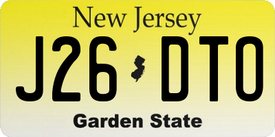 NJ license plate J26DTO