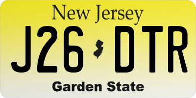 NJ license plate J26DTR
