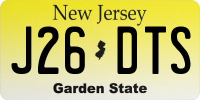 NJ license plate J26DTS