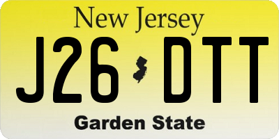 NJ license plate J26DTT