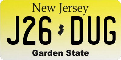 NJ license plate J26DUG