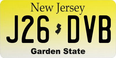 NJ license plate J26DVB