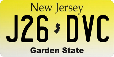 NJ license plate J26DVC
