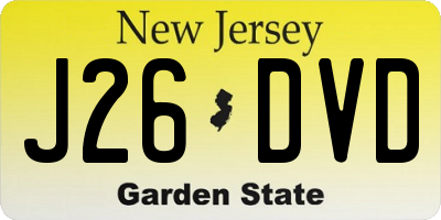 NJ license plate J26DVD