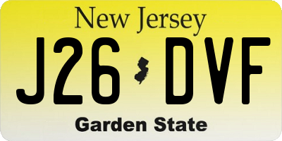 NJ license plate J26DVF