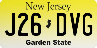 NJ license plate J26DVG