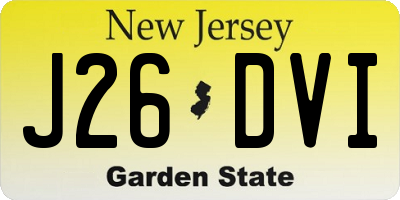NJ license plate J26DVI