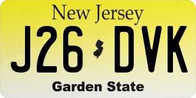 NJ license plate J26DVK