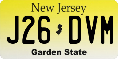 NJ license plate J26DVM
