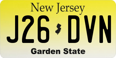 NJ license plate J26DVN