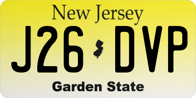 NJ license plate J26DVP