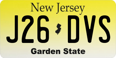 NJ license plate J26DVS