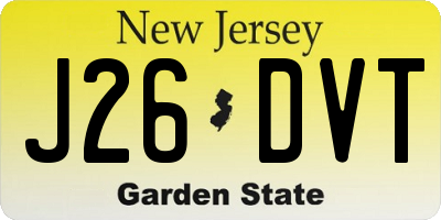 NJ license plate J26DVT