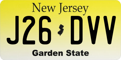 NJ license plate J26DVV