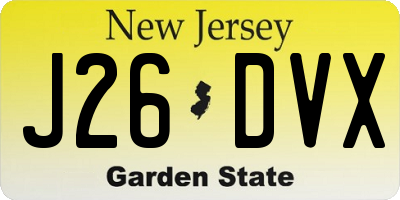 NJ license plate J26DVX