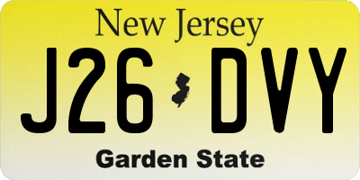 NJ license plate J26DVY