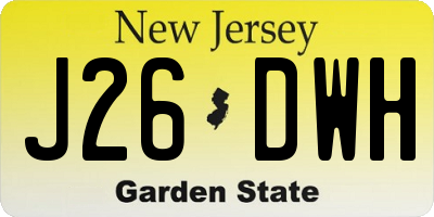 NJ license plate J26DWH
