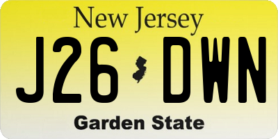 NJ license plate J26DWN