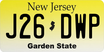 NJ license plate J26DWP