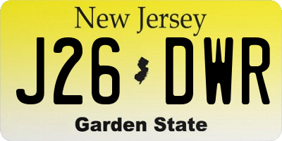 NJ license plate J26DWR