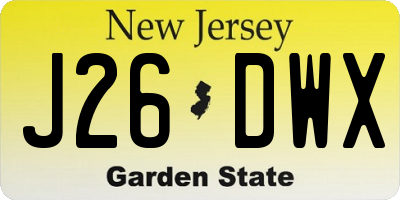 NJ license plate J26DWX