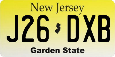 NJ license plate J26DXB