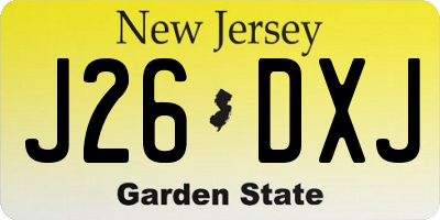 NJ license plate J26DXJ