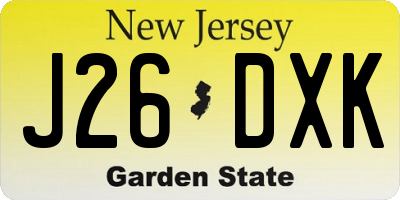 NJ license plate J26DXK