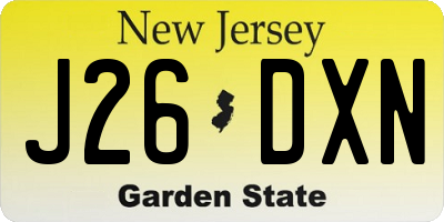NJ license plate J26DXN