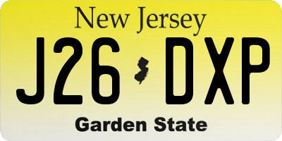 NJ license plate J26DXP