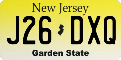 NJ license plate J26DXQ