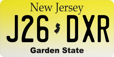 NJ license plate J26DXR