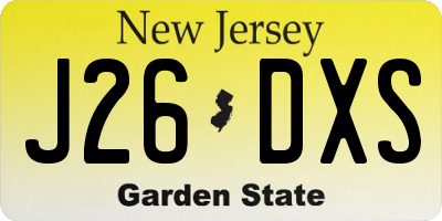 NJ license plate J26DXS