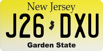 NJ license plate J26DXU