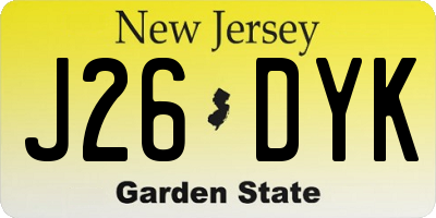 NJ license plate J26DYK
