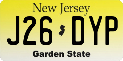NJ license plate J26DYP