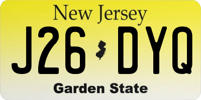 NJ license plate J26DYQ