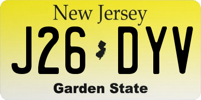 NJ license plate J26DYV