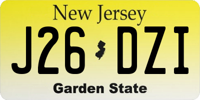 NJ license plate J26DZI