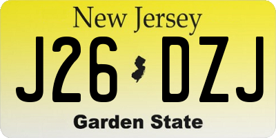 NJ license plate J26DZJ