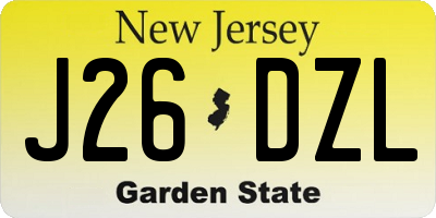 NJ license plate J26DZL