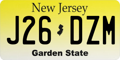 NJ license plate J26DZM