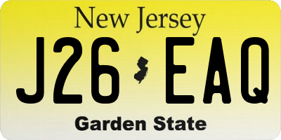 NJ license plate J26EAQ