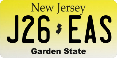 NJ license plate J26EAS