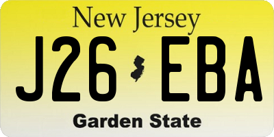 NJ license plate J26EBA