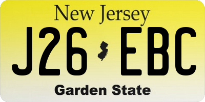 NJ license plate J26EBC