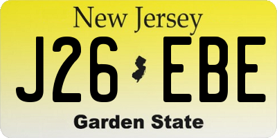 NJ license plate J26EBE