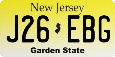 NJ license plate J26EBG